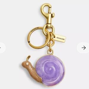 Coach Purple and Brown Snail Keychain